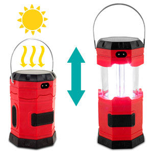 Collapsible 3-Way Powered 120 Lumen Solar LED Lantern with USB Charger